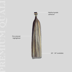 Haute Hair Pre-Colored Highlighted Raw Straight Tape Ins