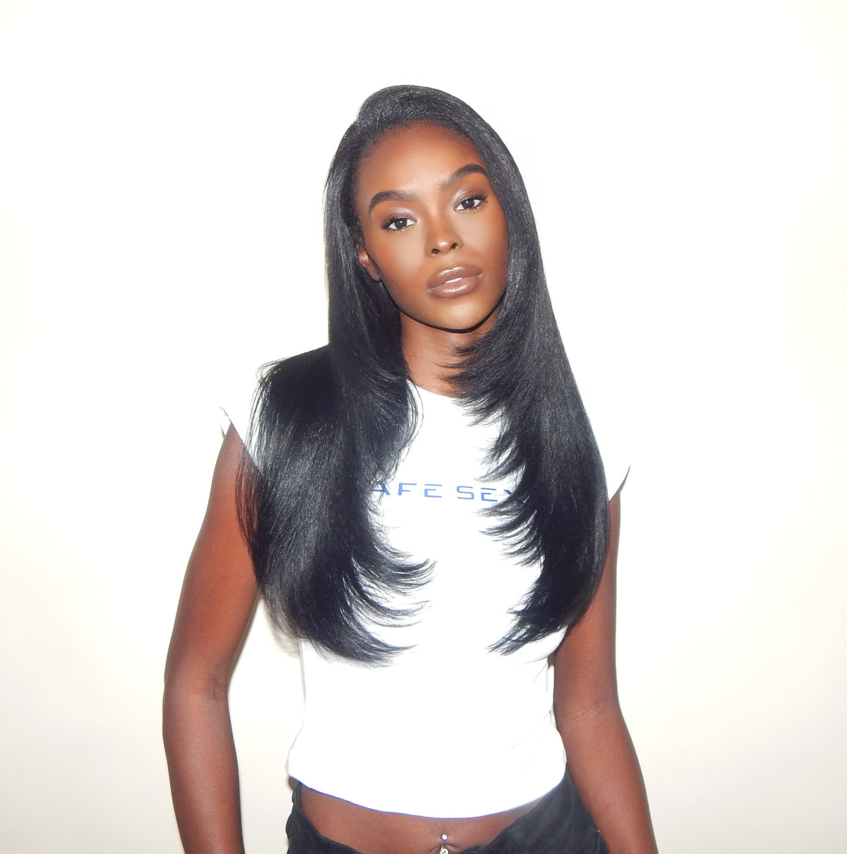 Kinky Straight Half Wig/ Flip-over Wig
