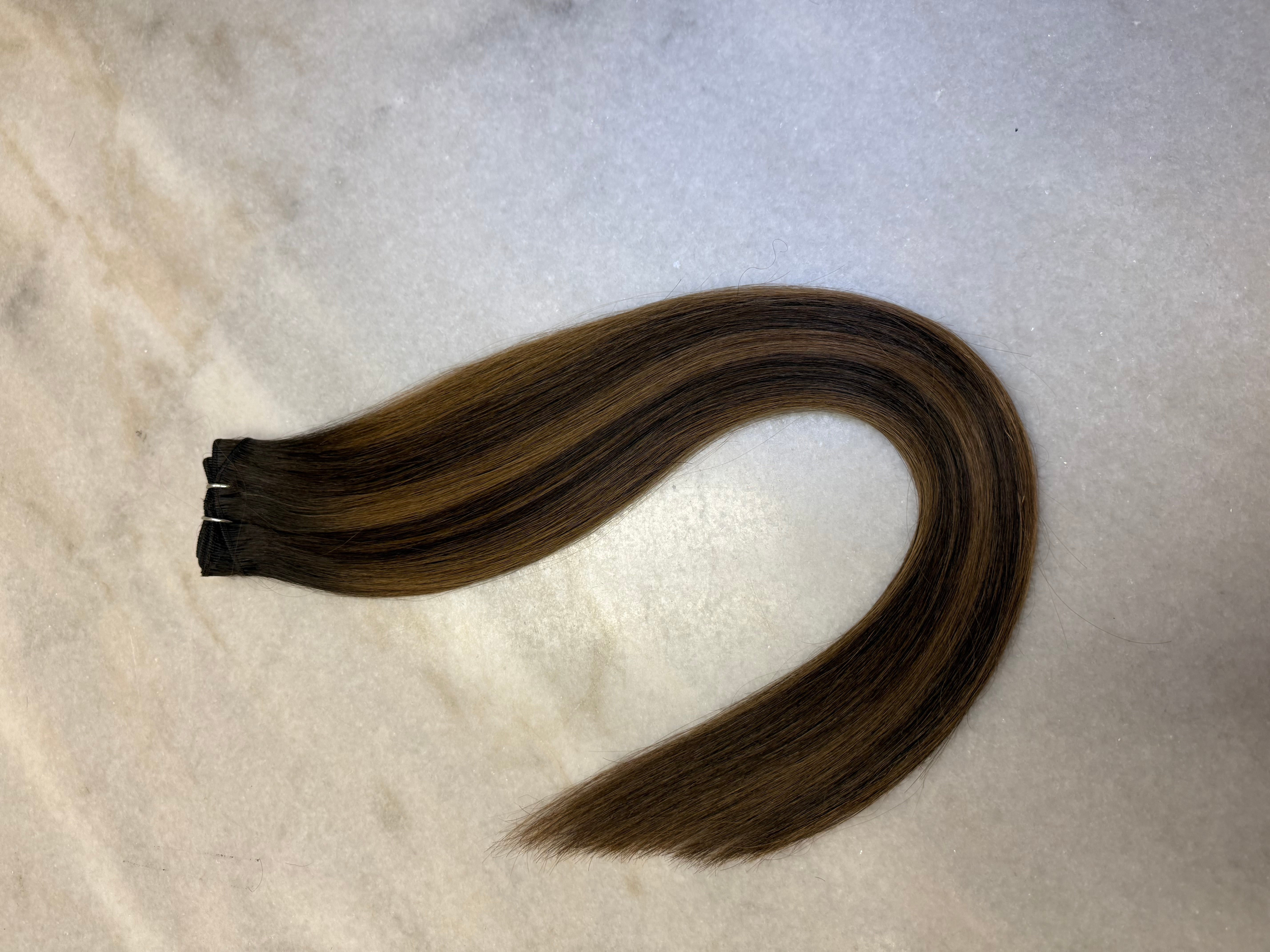 Haute Hair Pre-Colored Highlighted Raw Straight Bundles “Caramel Mocha”